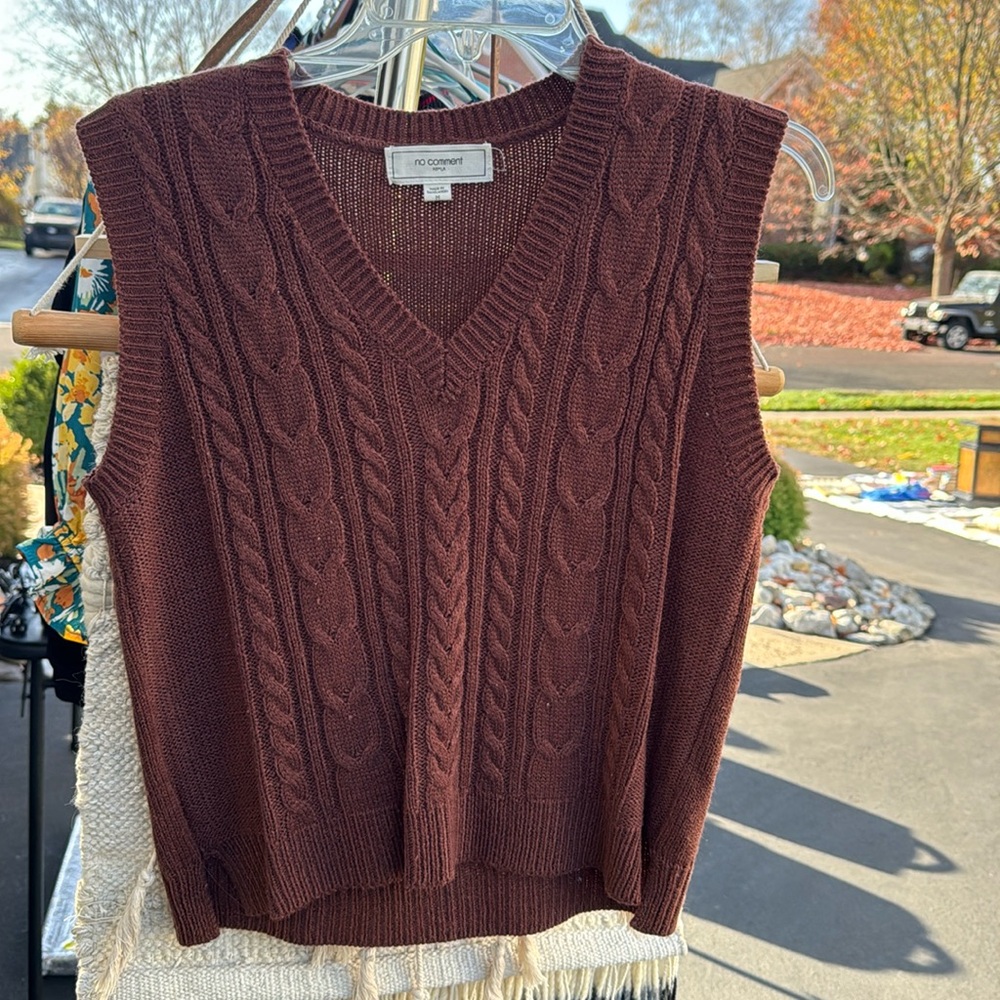 Brown sweater vest